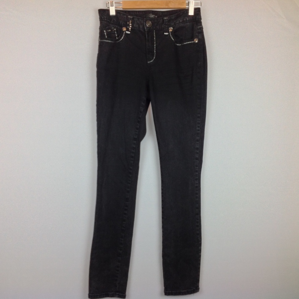 ZD Missy Jeans Womens 10 Studded Black Skinny